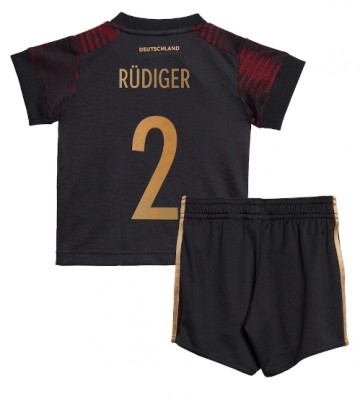 Tyskland Antonio Rudiger #2 Bortedraktsett Barn VM 2022 Kortermet (+ Korte bukser)